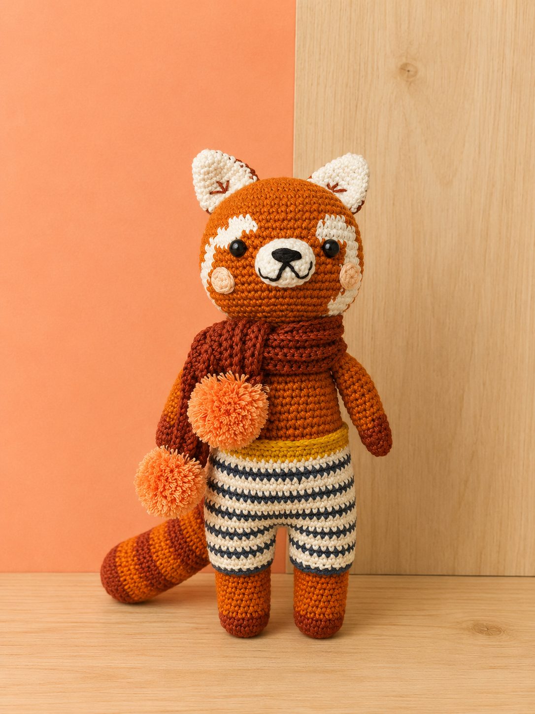 Rodolfo - Panda rosso all'uncinetto